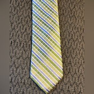 NWT G.H. Bass & Co. Men’s Diagonal Striped Silk Tie Green/Blue/White